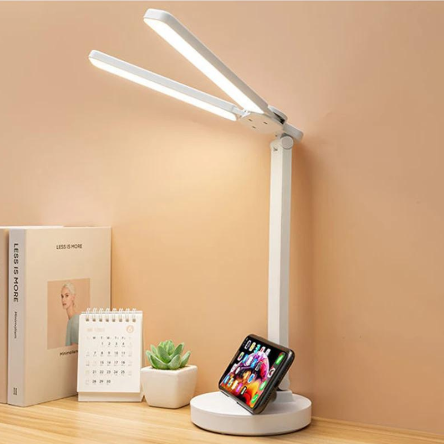 BowLift | Adjustable Reading Lamp - Rechargeable Dimmable with Phone Table