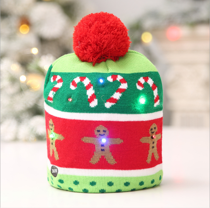 BowLift | Christmas Decoration Knitted LED Light Cap Christmas Tree Snowman Adult Child Hat