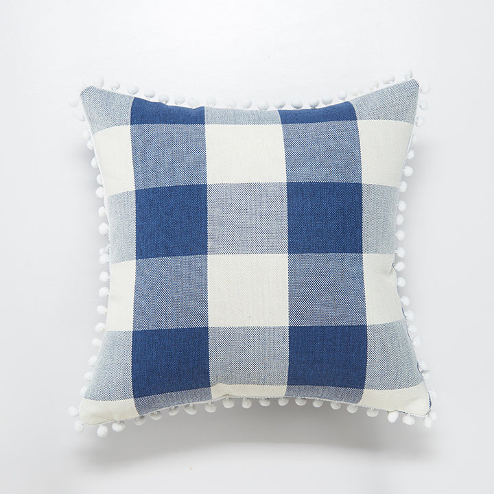 Decorative Pom-Pom Trimmed Throw Pillow