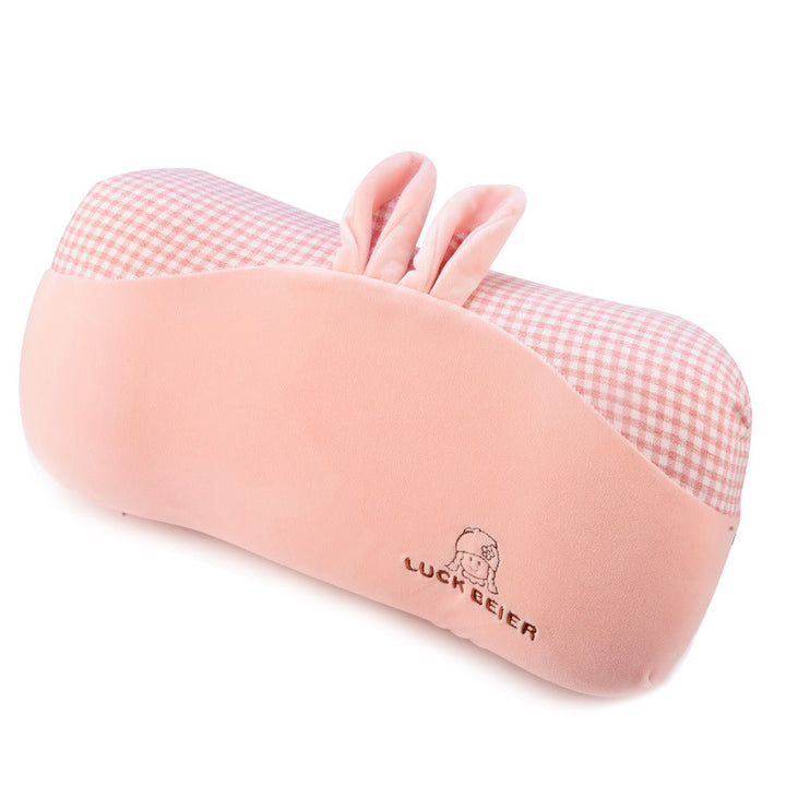 Ergonomic Contoured Memory Foam Travel Neck Pillow with Removable Striped Cover Bowlift