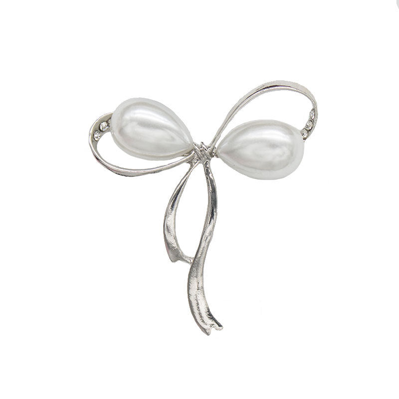 Elegant Pearl Bow Brooch Bowlift