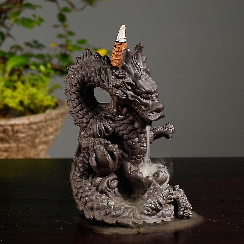 Intricate Dragon Theme Incense Waterfall