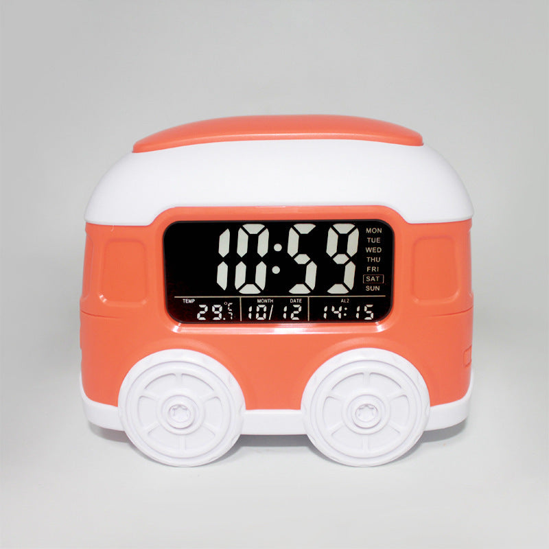 Digital Alarm Clock in Modern Bus Design Bowlift