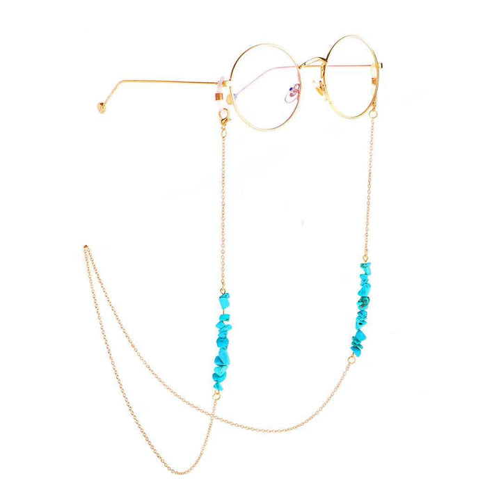 Stylish Eyewear Chain with Natural Stone Accents Bowlift