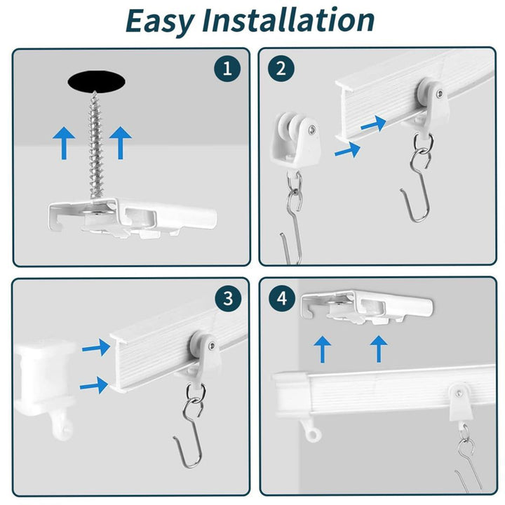 Bendable curtain rail, 3 m, PVC, white
