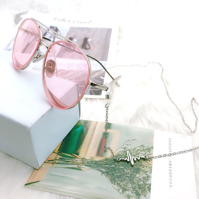 Trendy Heartbeat Design Eyewear Chain Bowlift