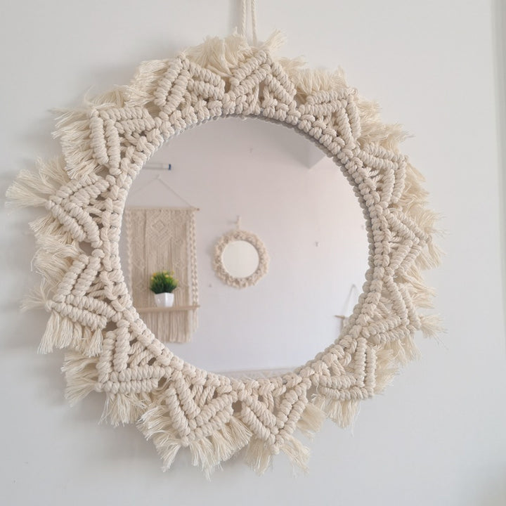 Decorative Macrame Wall Mirror Bowlift