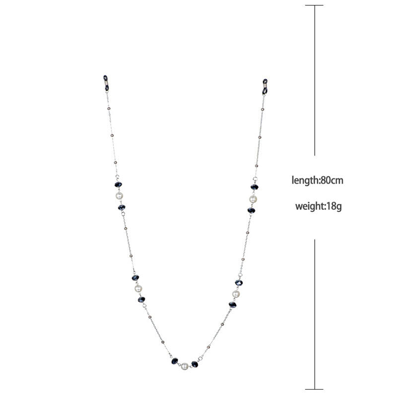 Elegant Pearl and Black Bead Eyewear Chain Bowlift
