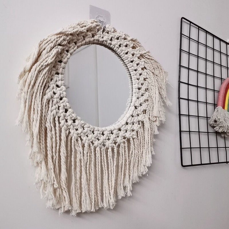 Decorative Macrame Wall Mirror Bowlift
