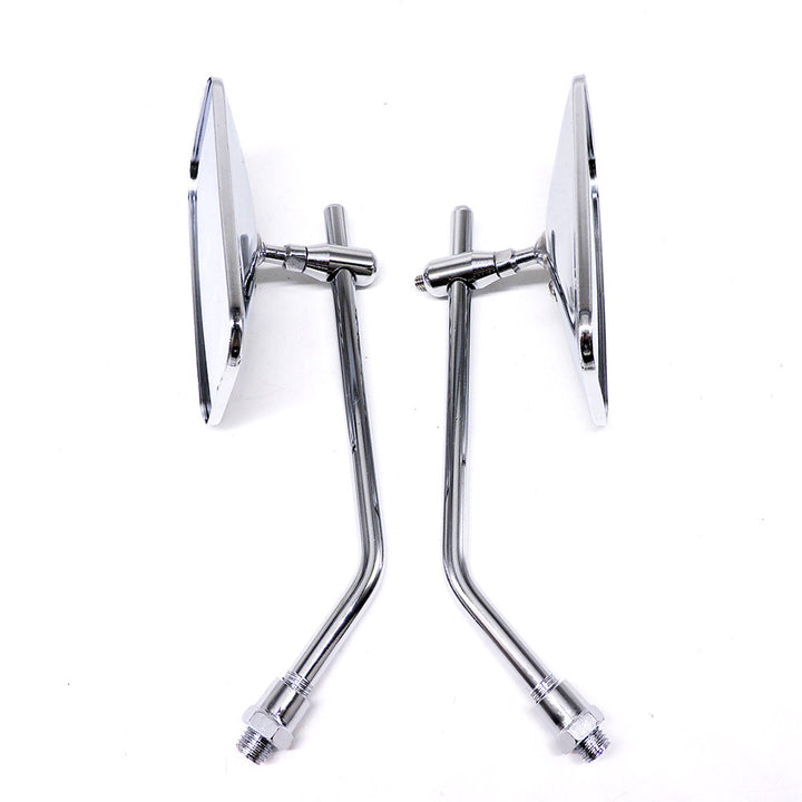 adjustable chrome motorcycle handlebar rearview mirrors with universal clamp mounts Bowlift