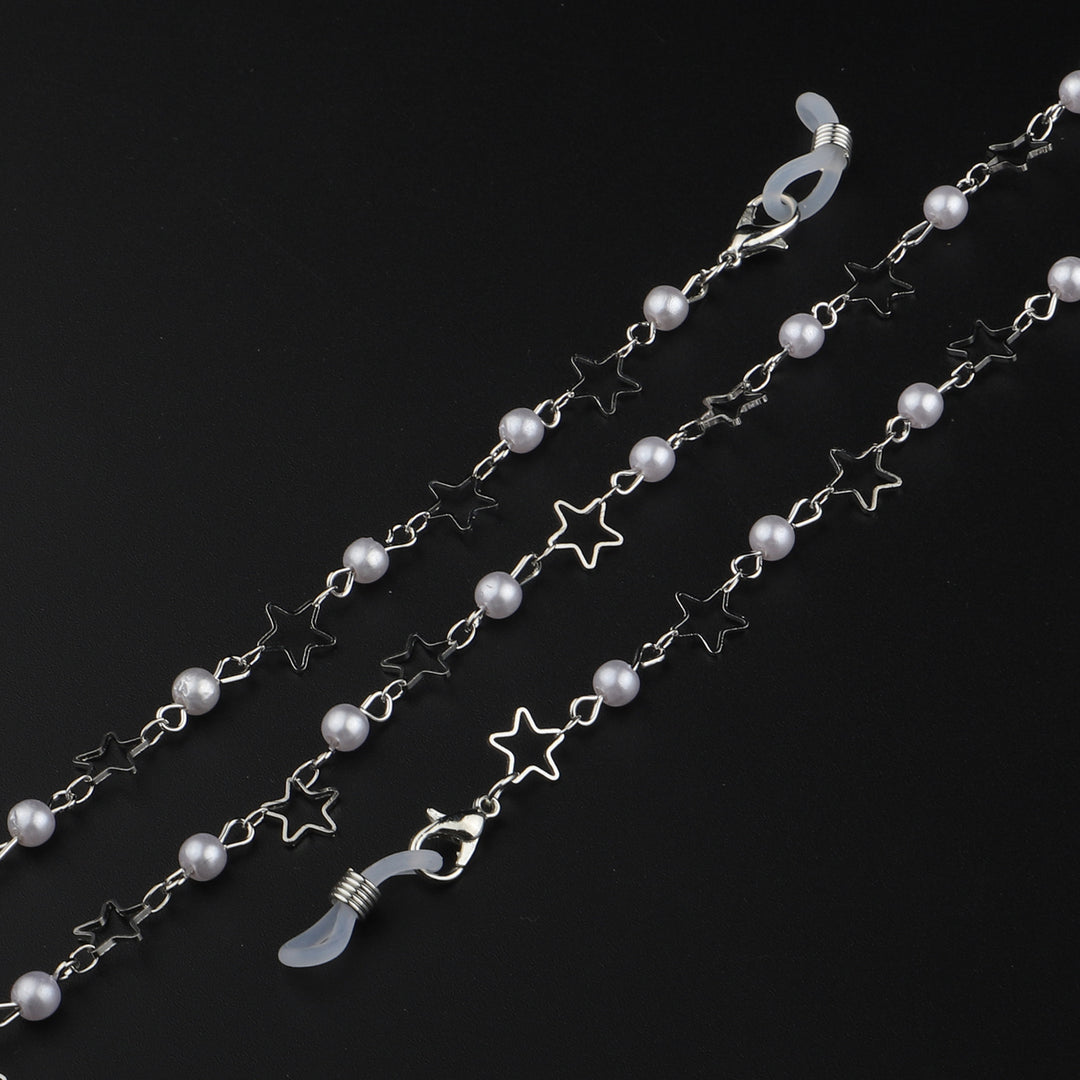 Pearl and Metal Eyewear Holder Chain Bowlift