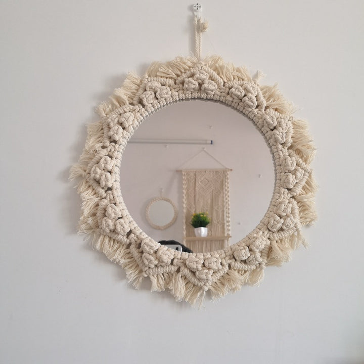 Decorative Macrame Wall Mirror Bowlift