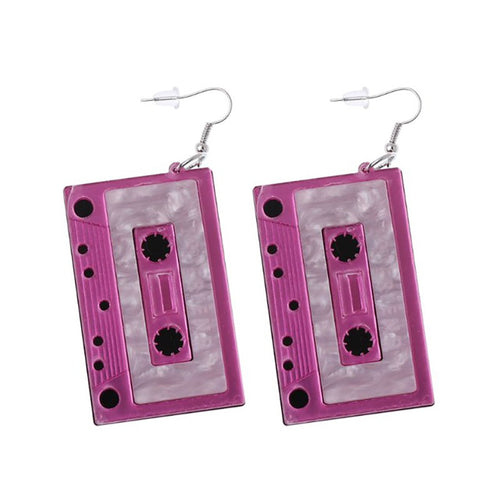 Retro-Inspired Cassette Tape Earrings Bowlift