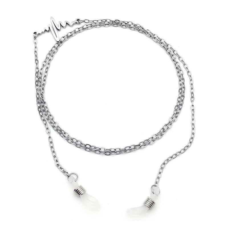 Trendy Heartbeat Design Eyewear Chain Bowlift
