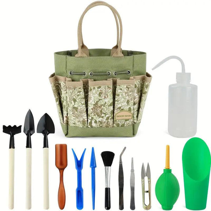 BowLift | Planturo Mini Garden Tool Set | 13-piece | For bonsai, succulents & houseplants | With organizer bag