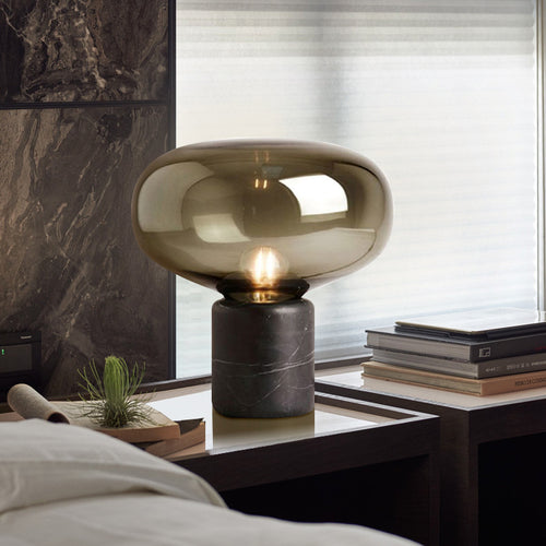 Elegant Glass Table Lamp with Round Shade