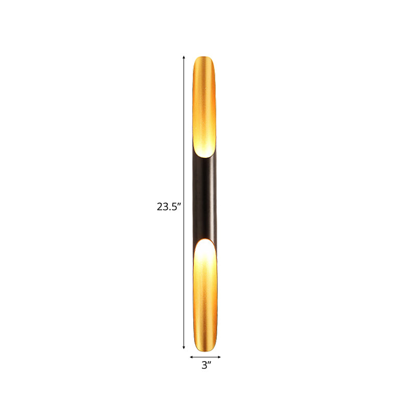 BowLift | 23.5"/27.5" Width Pipe Wall Light Modern Metallic 1/2-Light Black Wall Lighting for Living Room