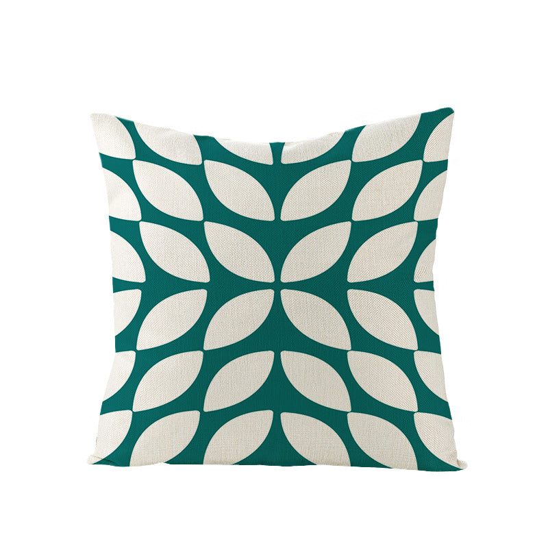 Modern Mid-Century Triangle Pattern Linen Cushion Cover with Concealed Zip