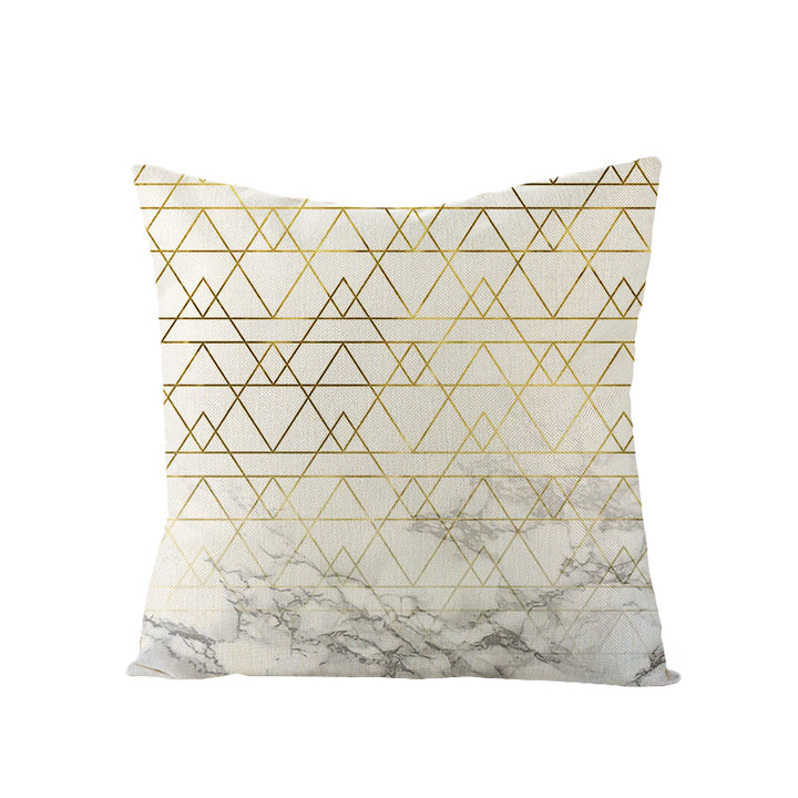 Modern Mid-Century Triangle Pattern Linen Cushion Cover with Concealed Zip