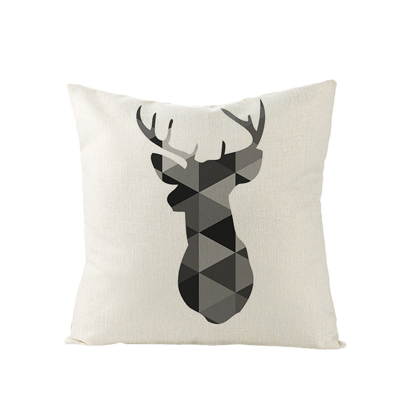 Modern Mid-Century Triangle Pattern Linen Cushion Cover with Concealed Zip