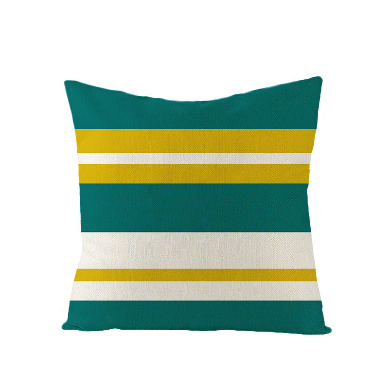 Modern Mid-Century Triangle Pattern Linen Cushion Cover with Concealed Zip