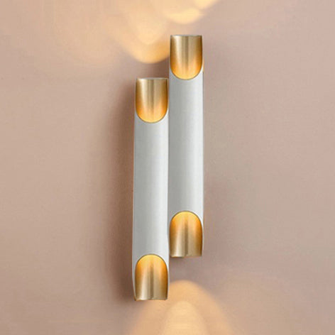 BowLift | Gold/Black/White Tube Wall Lamp Wall Light Modern Style 2/4 Lights Metal Wall Mounted Lamp for Living Room