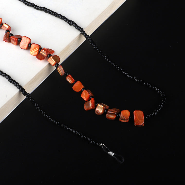 Beaded Eyewear Holder with Natural Shell Accents Bowlift