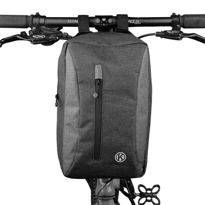 waterproof handlebar commuter bag with quick-attach straps and vertical zip pocket Bowlift