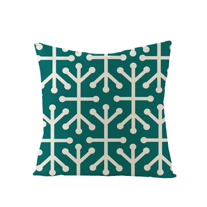 Modern Mid-Century Triangle Pattern Linen Cushion Cover with Concealed Zip