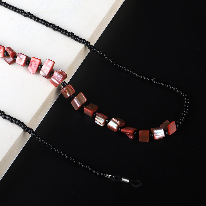 Beaded Eyewear Holder with Natural Shell Accents Bowlift
