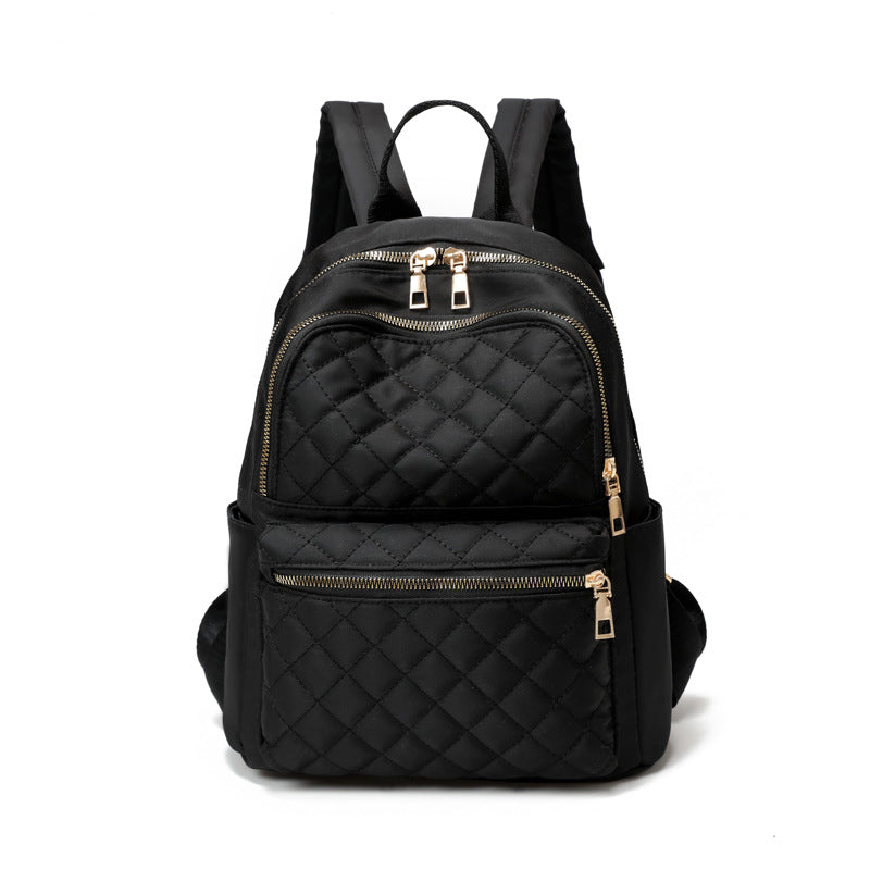 Quilted Zippered Backpack Bowlift