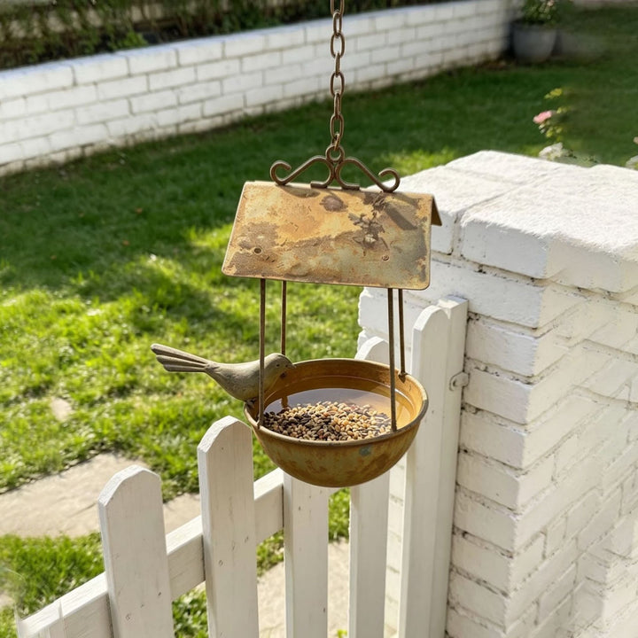 Birdhouse made of iron, hanging, rust look