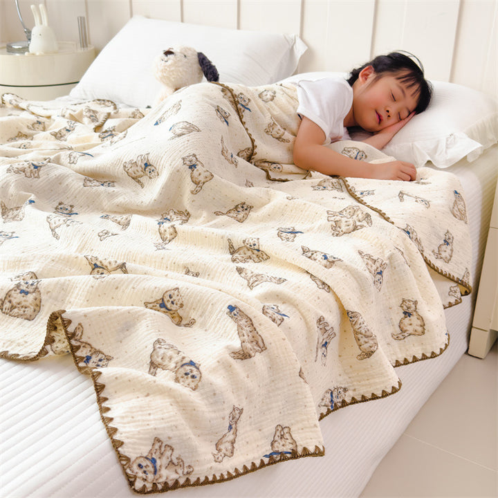 Light summer blanket made of pure cotton, crinkle look
