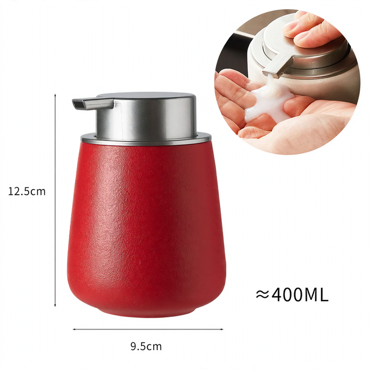 Ceramic soap dispenser with pump