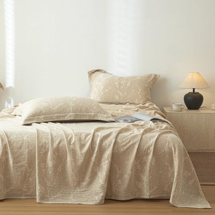 Cotton bed sheet, Jacquard weave