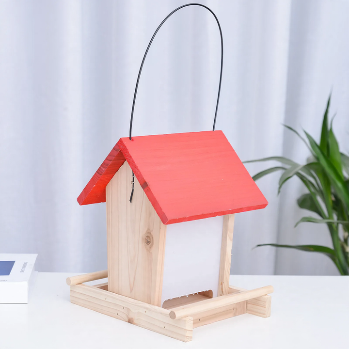 Hanging Bird Feeder Station made of Wood