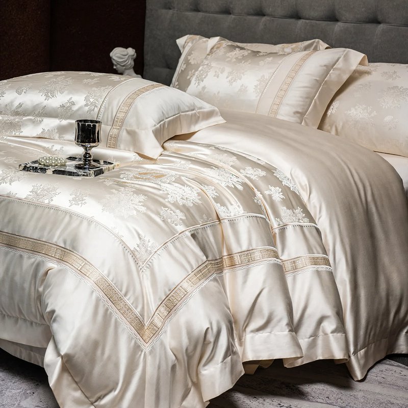 Luxurious cotton satin bedding set, 100 thread count
