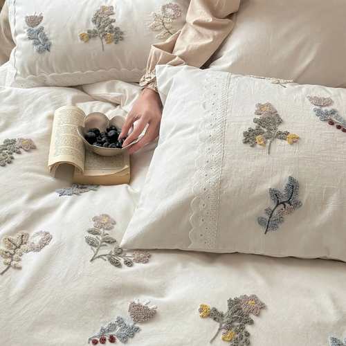Cotton bedding set, country house style, floral pattern