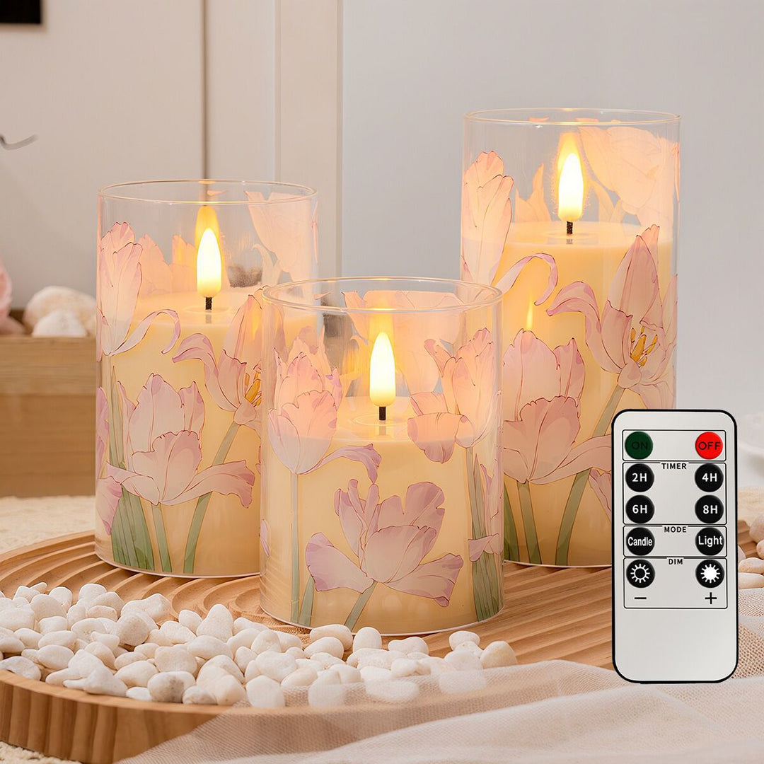 LED-Real Wax-Look Candles, Set of 3