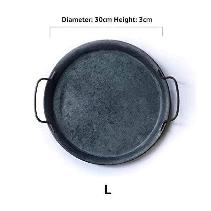BowLift | Retro Round Metal Dinner Serving Trays