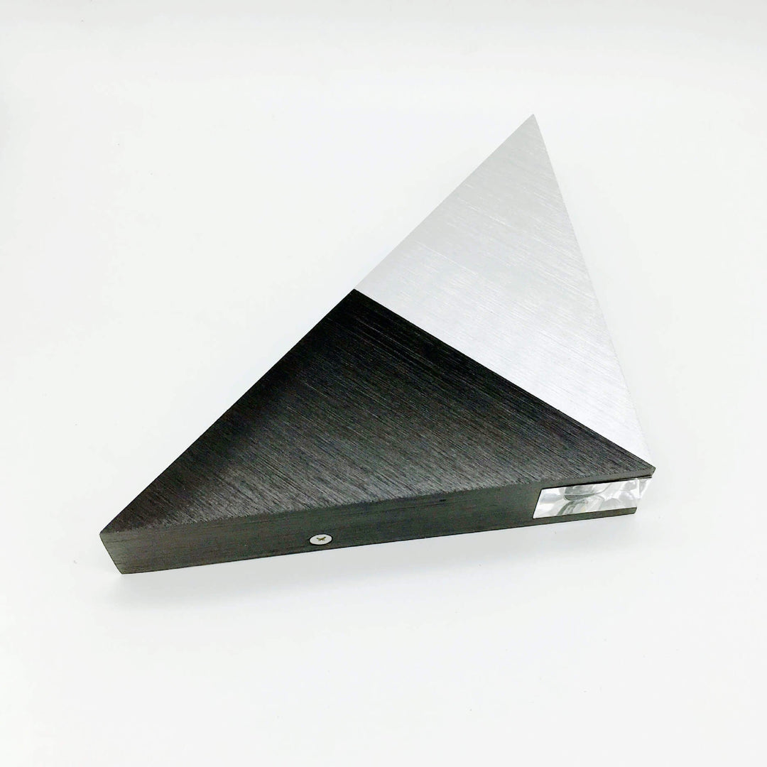 BowLift | TriLumina Prism LED Wall Light | Creative Pyramid Design | Aluminum & Acrylic | Colored Light Options