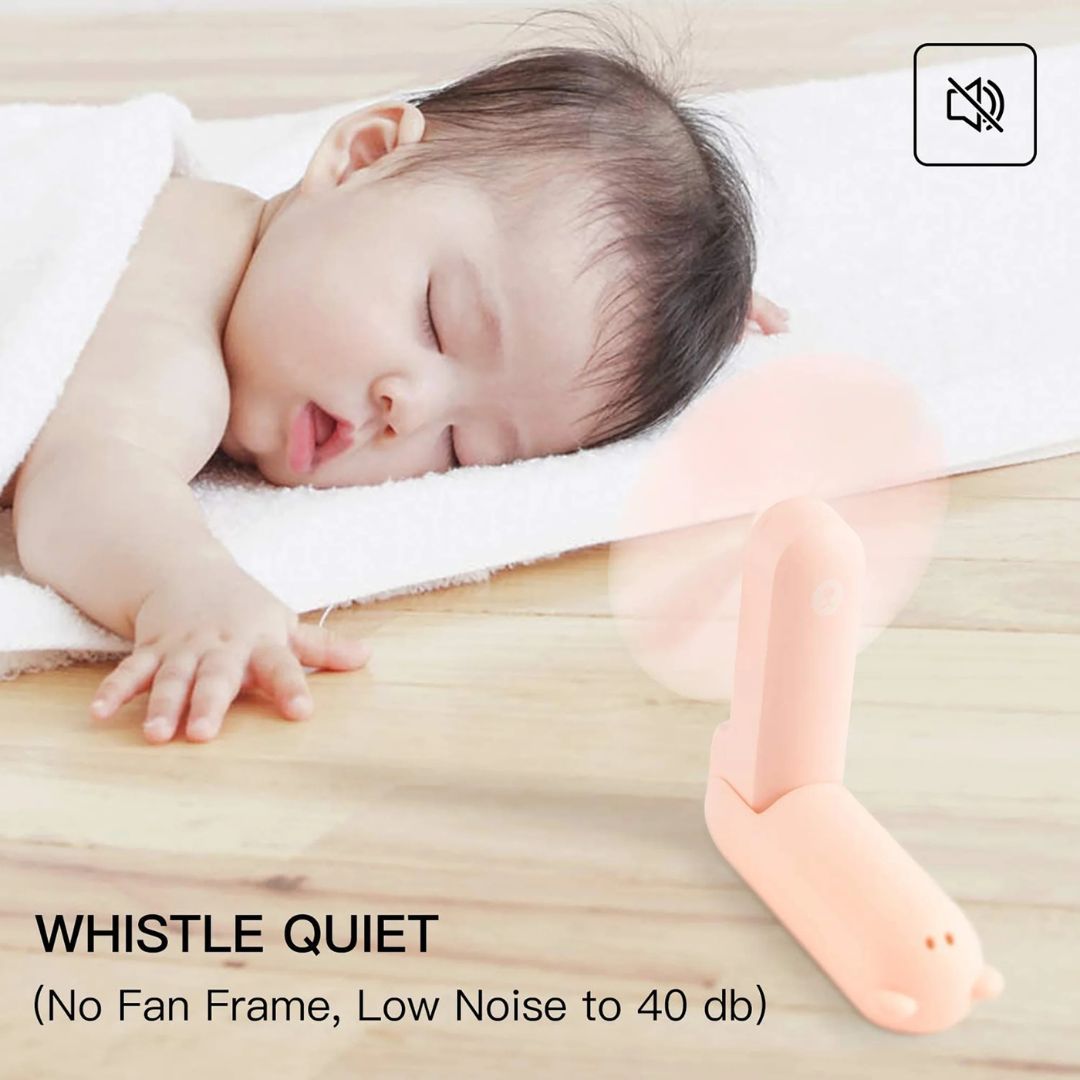 3 In 1 Handheld Mini Fan | USB Rechargeable, Foldable Design & Ideal for Travel, Camping, and Outdoor Activities | Bowlift