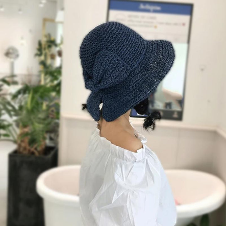 BowLift | Retro Folding Straw Hat with Bow