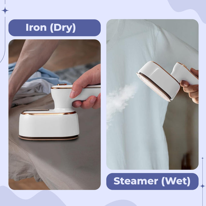 Micro Steam Iron - Portable & Travel Friendly Clothes Ironing Machine Bowlift