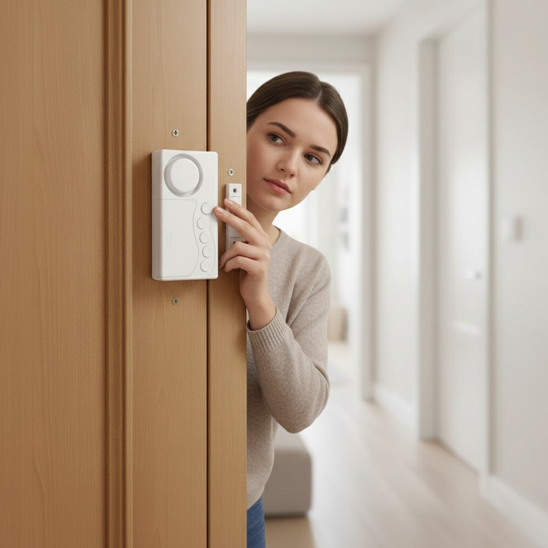 Instant Alert Modes – 108dB Loud Slim Design – Easy Install – Protect Kids & Home Security Bowlift