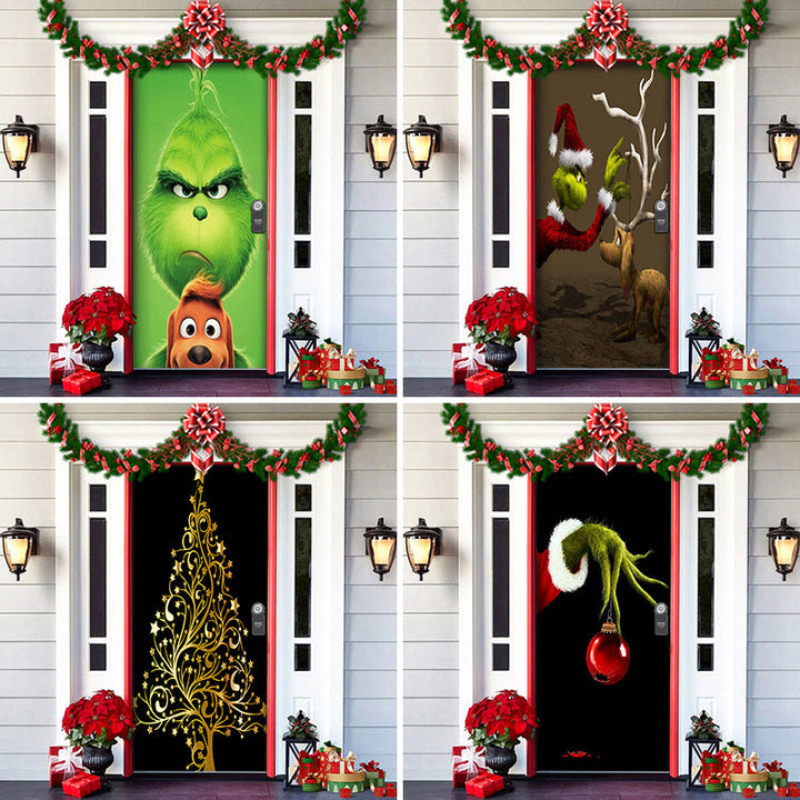 BowLift | Christmas Door Decoration | Fabric Door Cover | Washable & Reusable