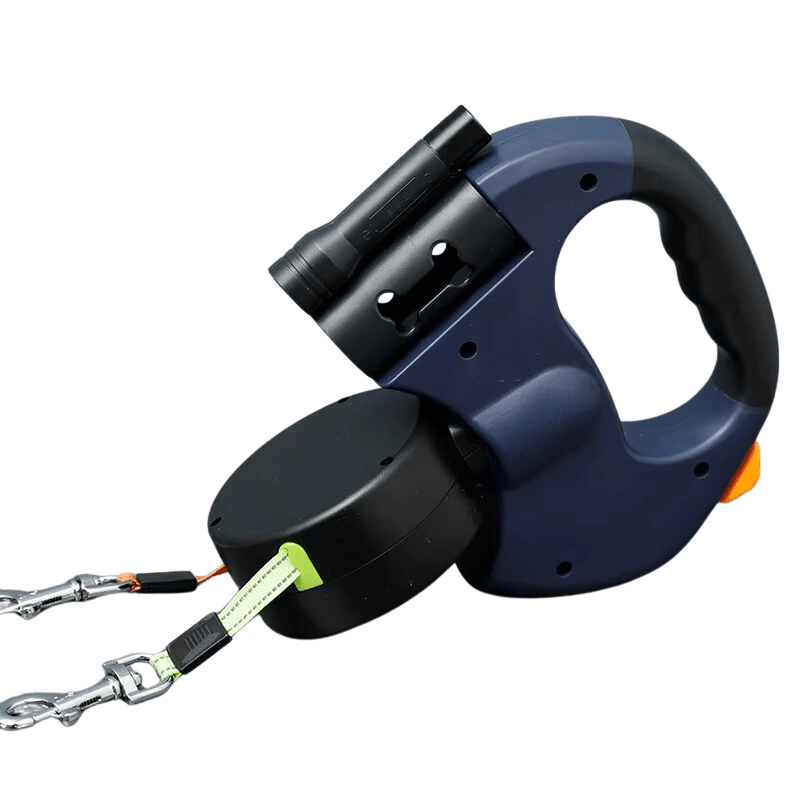 BowLift | Duoglow Double Dog Leash with LED Light, 360° Rotating Hinge, 66 lbs Capacity