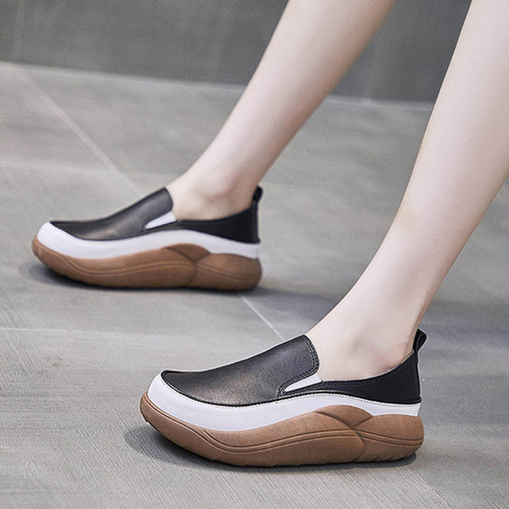 BowLift | Thick Sole Low Cut Leather Shoes
