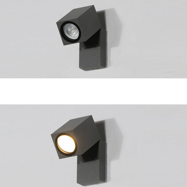 Contemporary Industrial Rectangular Aluminum 1-Light Outdoor Wall Sconce Lamp For Garden | Bowlift