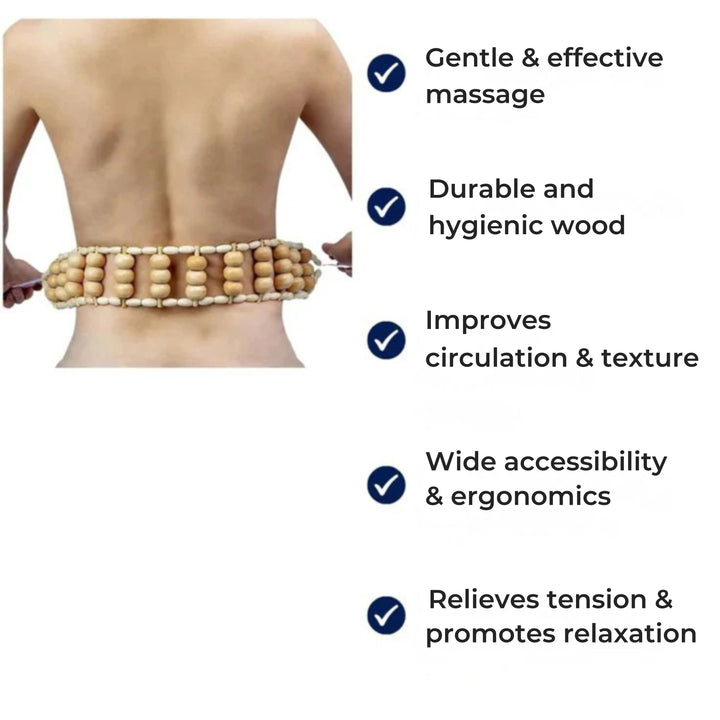 Pain Relief – Solid-Wood Beads – Relieve Muscle Tension – Portable Full-Body Relaxation Tool Bowlift